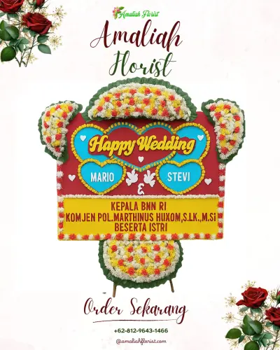 Karangan Papan Bunga Pernikahan di Maccini Gusung